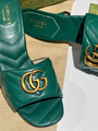 Босоножки Gucci женский кожа болотный 12260-4