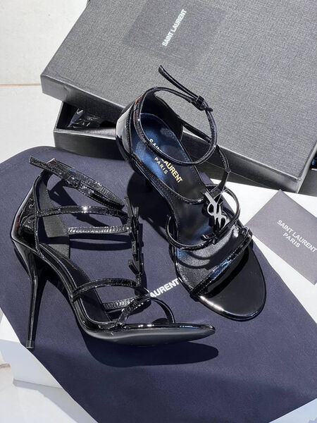 Босоножки Saint Laurent женский кожа черный 114311-7