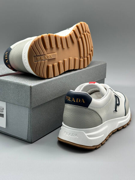 Мужские кроссовки Prada мужской кожа белый 190661-3