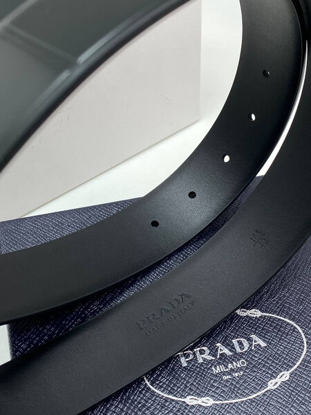 Мужской ремень Prada мужской кожа черный 176204-3