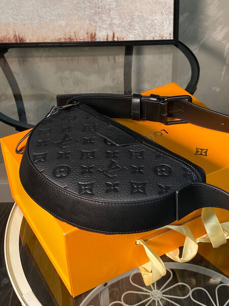 Мужская сумка мессенджер Louis Vuitton мужской кожа черный 155328-3