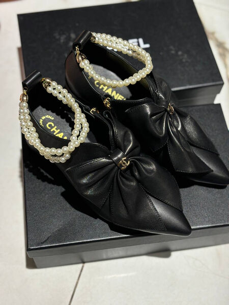Ботильоны Chanel женский кожа черный 159431-2