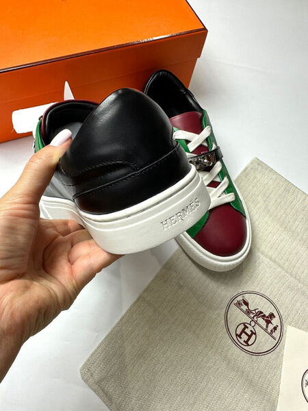 Кеды Hermès женский кожа черный 121454-3