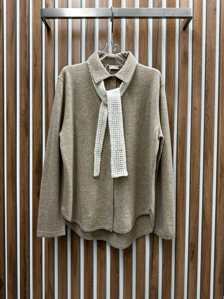 Рубашка Brunello Cucinelli женский бежевый 134045-3