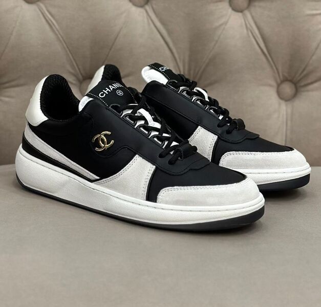 Кеды Chanel женский кожа черный 125415