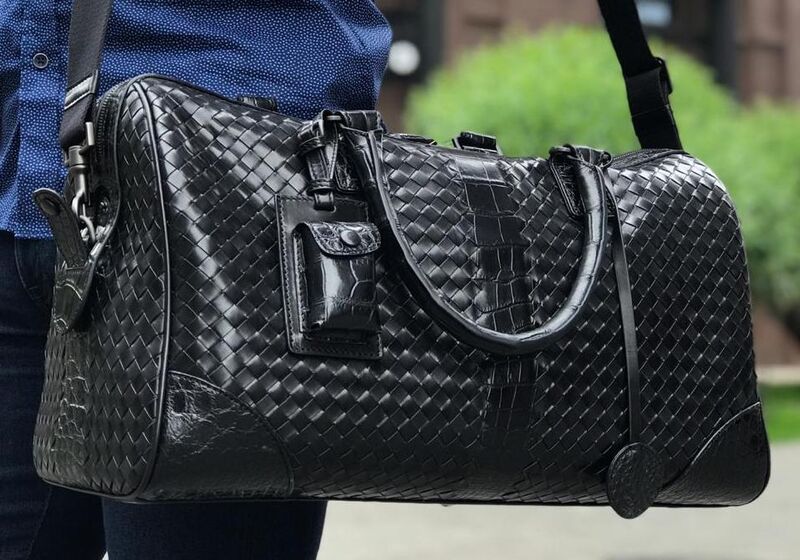 Дорожная сумка Bottega Veneta мужской кожа черный 19105