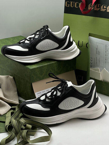 Кроссовки Gucci женский кожа черный 122676-2