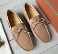 Мужские мокасины Loro Piana мужской замша бежевый 152233-1