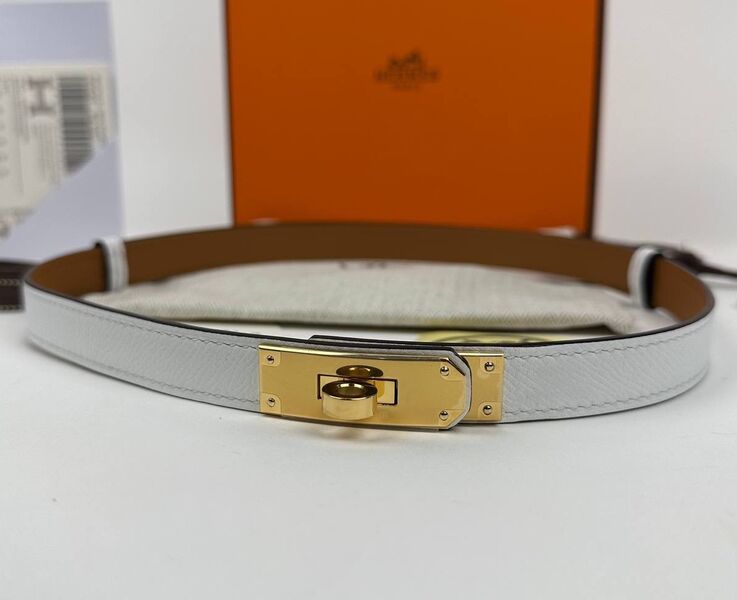 Женский ремень Hermès женский кожа белый 119724