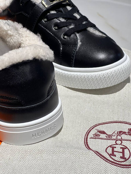 Кеды Hermès женский кожа черный 166595-4