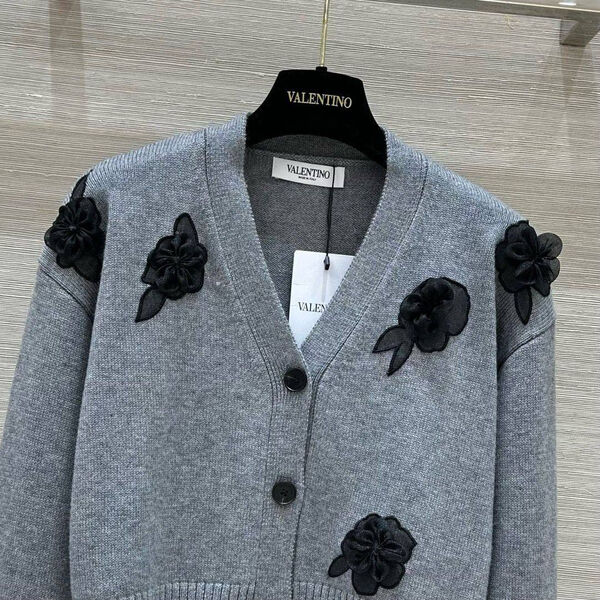 Кардиган Valentino женский вязаная ткань графитовый 169990-2