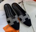 Сабо Hermès женский замша черный 186543-1