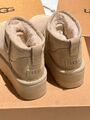 Угги Ugg Platform Mini женский замша бежевый 167667-4