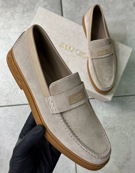 Мужские лоферы Jimmy Choo мужской замша графитовый 145804