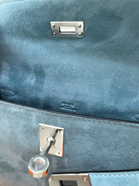 Сумка Hermèskelly Pochette женский замша бирюзовый 155754-8