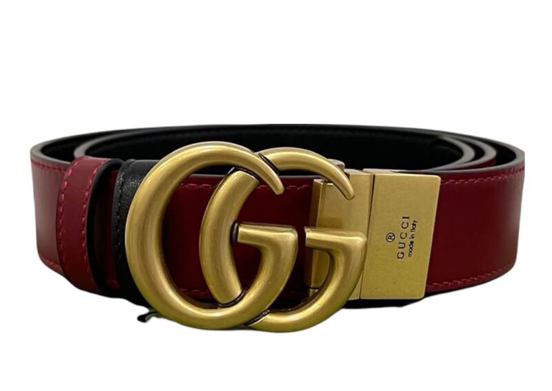 Женский ремень Gucci женский кожа бордовый 21647