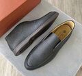 Мужские лоферы Loro Piana мужской кожа черный 120895-1