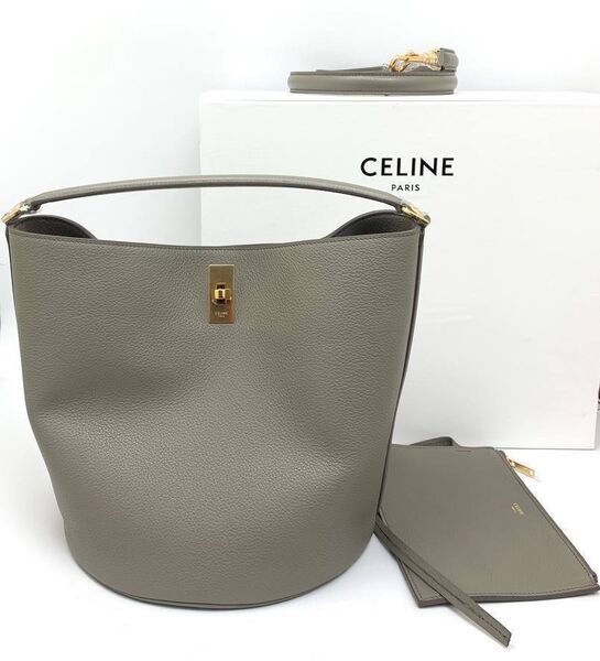 Сумка Celine женский кожа темно-серый 179693