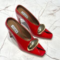Туфли Alaïa женский кожа бордовый 153576-2