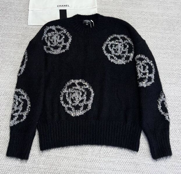 Свитер Chanel женский вязаная ткань черный 135197