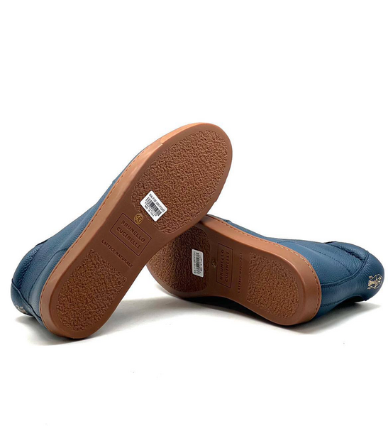Мужские кеды Brunello Cucinelli мужской кожа синий 45787-2