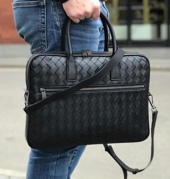 Мужской портфель Bottega Veneta мужской кожа черный 77891