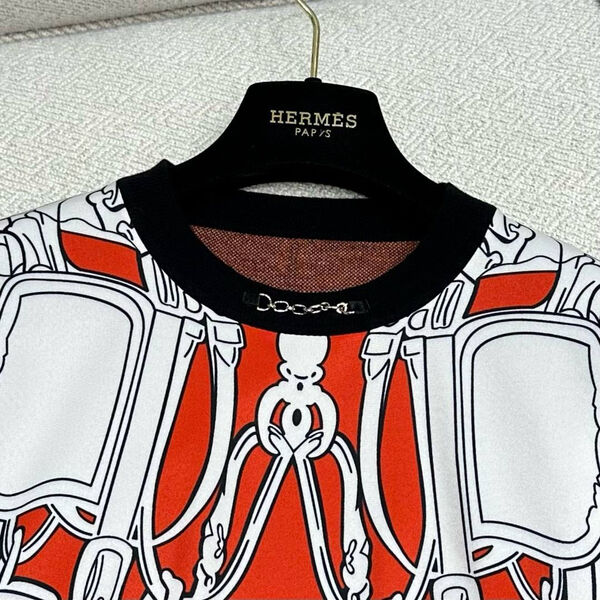 Свитер Hermès женский вязаная ткань бордовый 159697-5