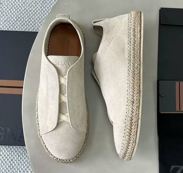 Мужские кеды Zegna мужской замша белый 185802