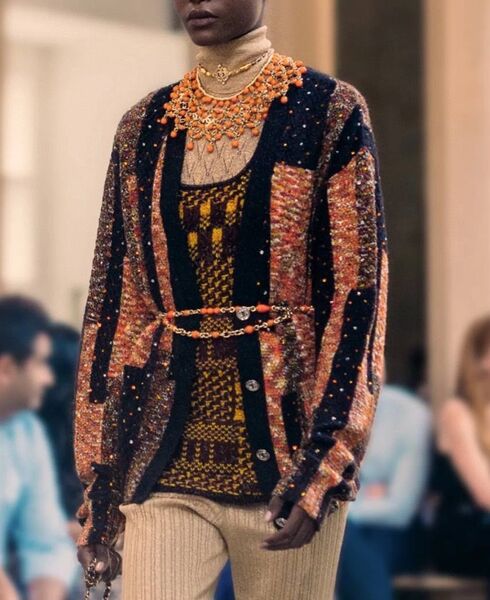 Кардиган Chanel женский вязаная ткань черный 128586