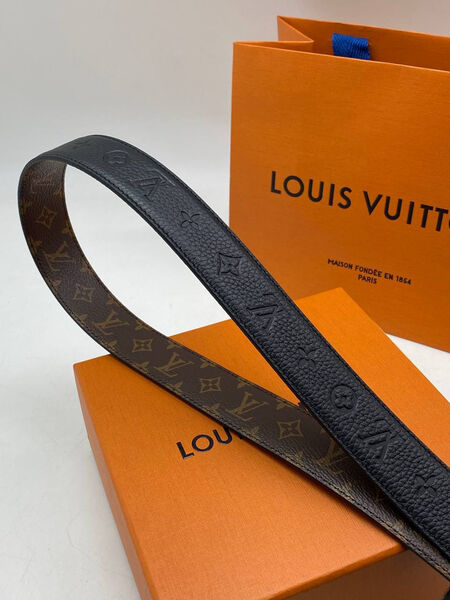 Ремень двухсторонний Louis Vuitton женский кожа черный 188127-4