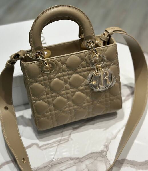 Сумка Christian Dior Lady женский кожа болотный 196438
