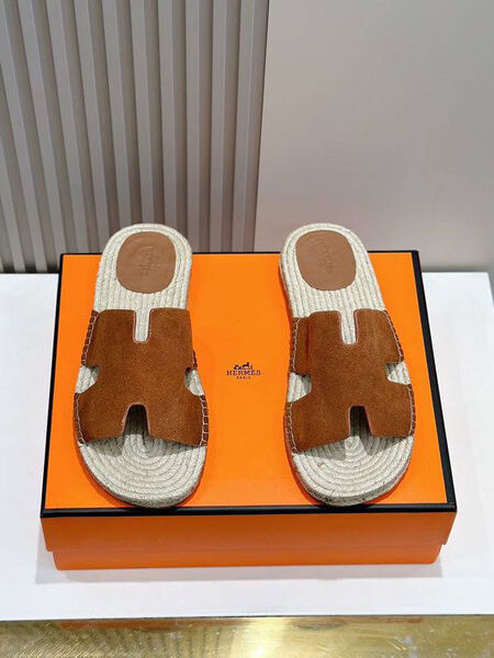 Мужские шлепки Hermès мужской замша 153420-2