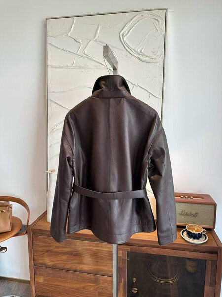 Куртка Hermès женский кожа бордовый 183157-3