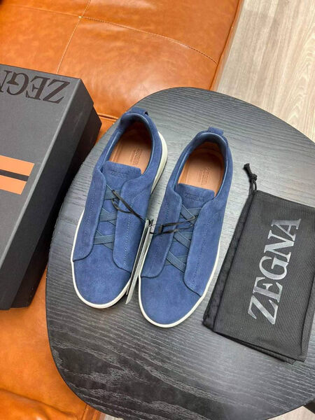 Мужские кеды Zegna мужской замша бирюзовый 165739-4