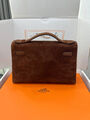 Сумка Hermèskelly Pochette женский замша бордовый 155741-5