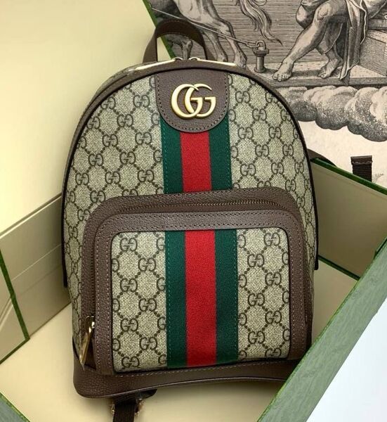 Рюкзак Gucci женский канва бежевый 141874