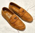 Лоферы Prada женский замша бежевый 179954-1
