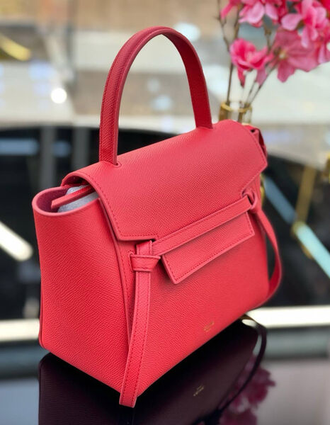 Сумка Celine Belt Nano женский кожа бордовый 142389-4