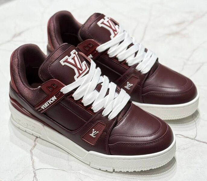 Кроссовки Louis Vuitton женский кожа бордовый 173901