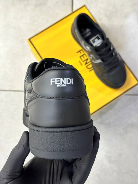 Мужские кеды Fendi мужской кожа черный 171929-9