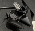 Туфли Saint Laurent женский сатин черный 171440-1
