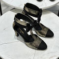 Туфли Chanel женский кожа графитовый 139662-1