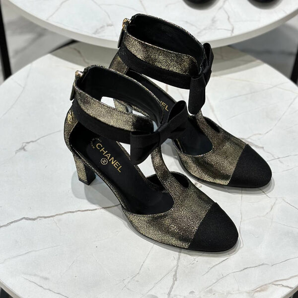 Туфли Chanel женский кожа графитовый 139662