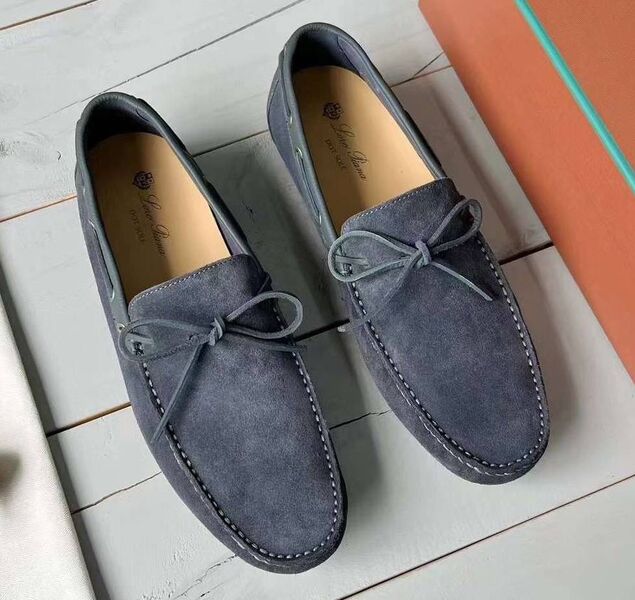 Мужские мокасины Loro Piana мужской замша графитовый 152199