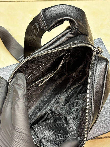 Мужская сумка мессенджер Prada мужской кожа черный 167086-6