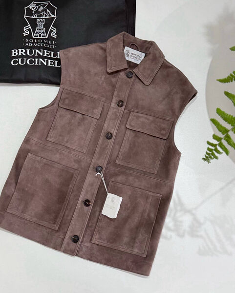 Жилет Brunello Cucinelli женский замша 198163-2