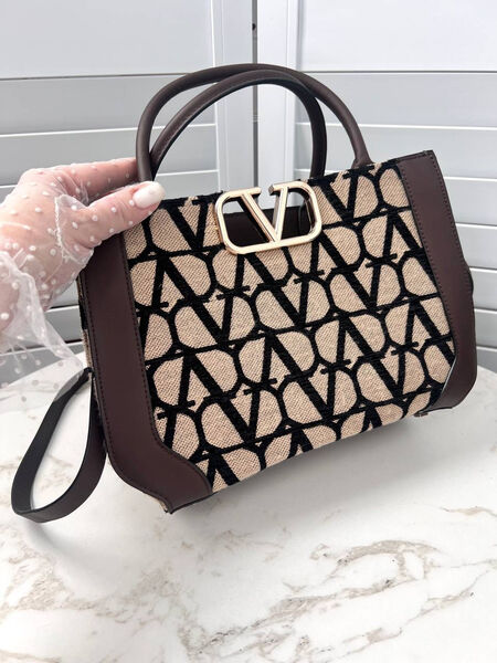 Сумка Valentino женский текстиль бежевый 182156-2