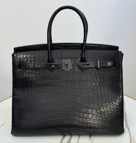 Сумка Hermès Birkin 35 женский кожа черный 162966
