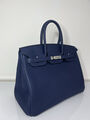 Сумка Hermès Birkin 35 ручная работа женский кожа синий 75395-2
