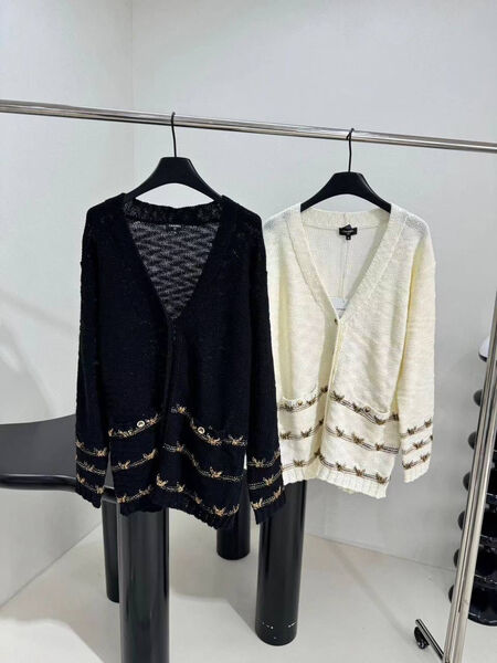 Кардиган Chanel женский вязаная ткань черный 196501-2